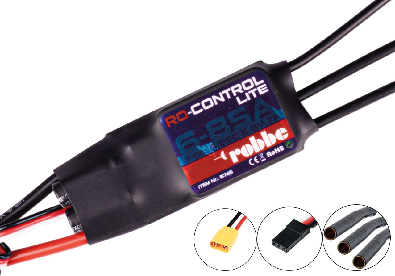RO-CONTROL 6-85 LITE 3-6S-85(100A) XT-90 (6) 8V 7A S-BEC