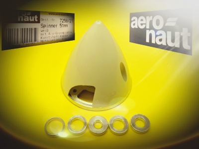 Alu-Kunststoff-Spinner 51mm,weiß Nr.: 7258/21 von aero-naut