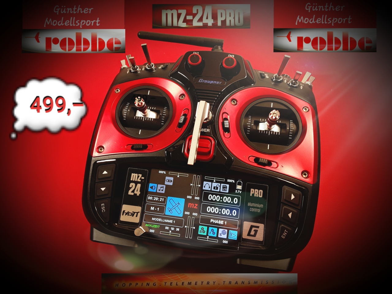 GRAUPNER MZ-24 PRO HOTT Einzelsender 2,4Ghz Fernsteuerung