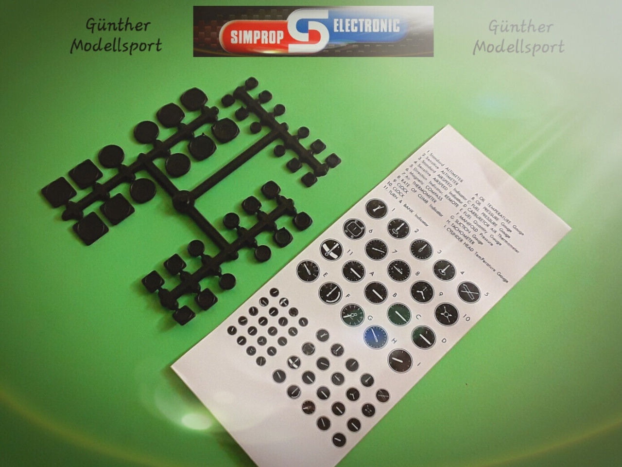Simprop Electronic Cockpit-Instrumente 36-teilig, 1202553