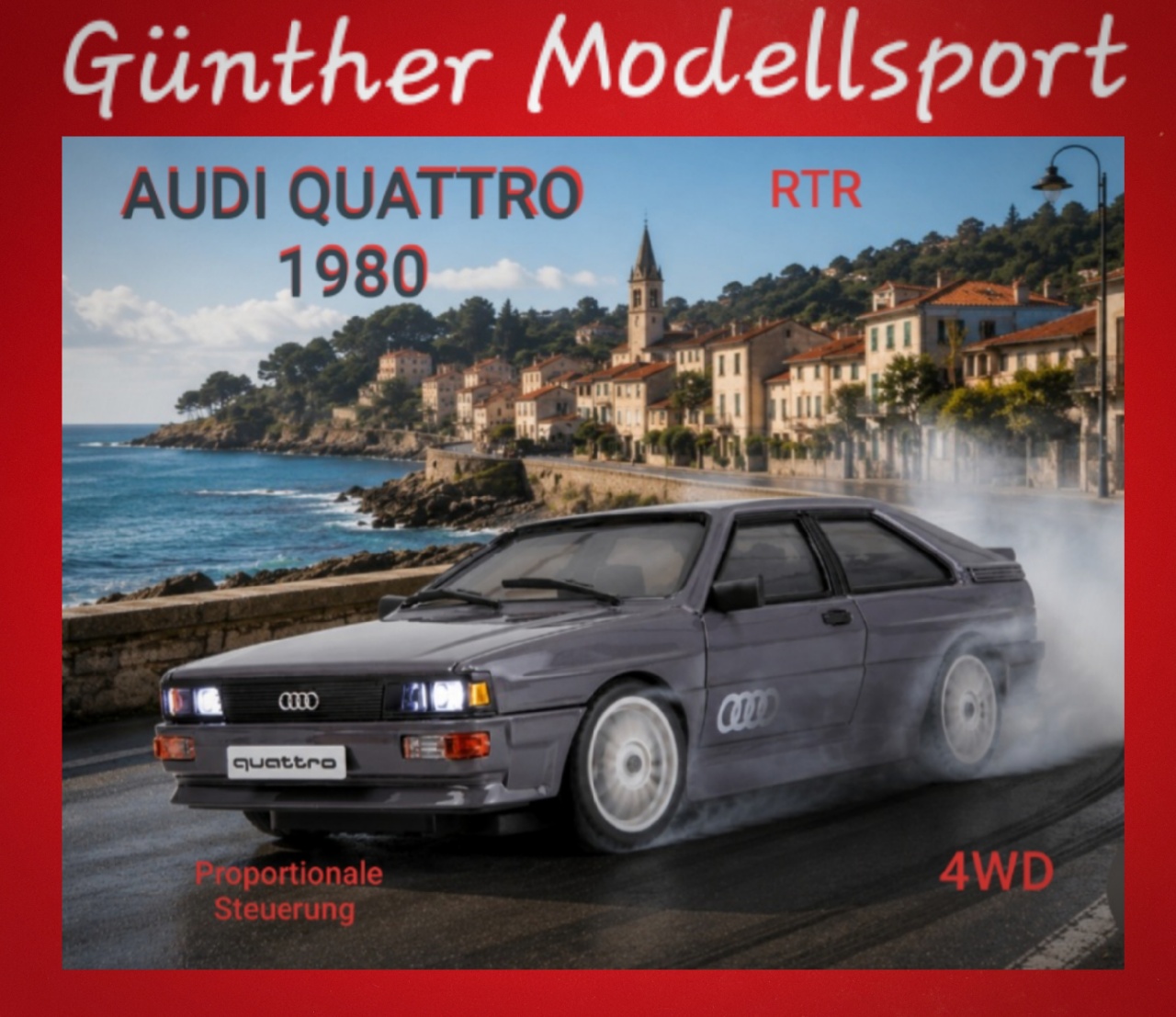 Audi quattro 1980 Onroad/Drift mit Gyro 4WD 1:28 RTR grafit