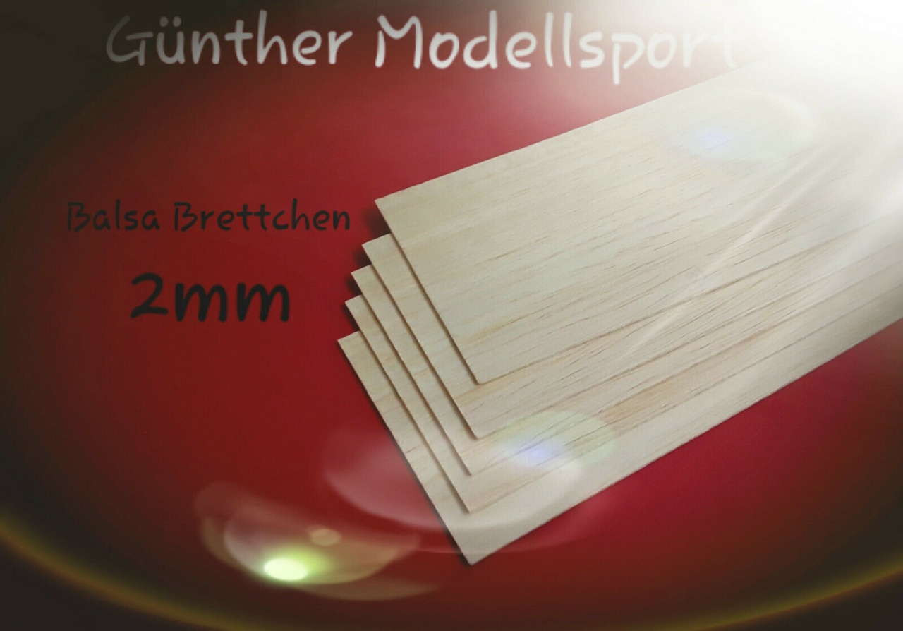 Balsa Brettchen 2,0 x 100 x 1000mm (VE= 5St.), C6441,