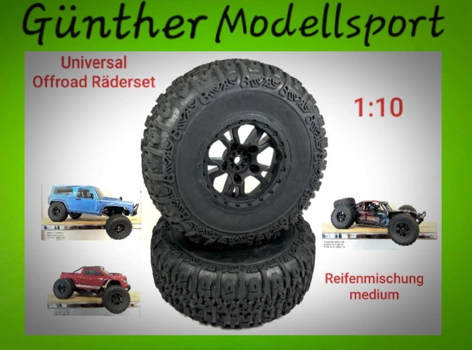 Absima 1:10 Universal-Offroad R&auml;derset schwarz (2), 2500029