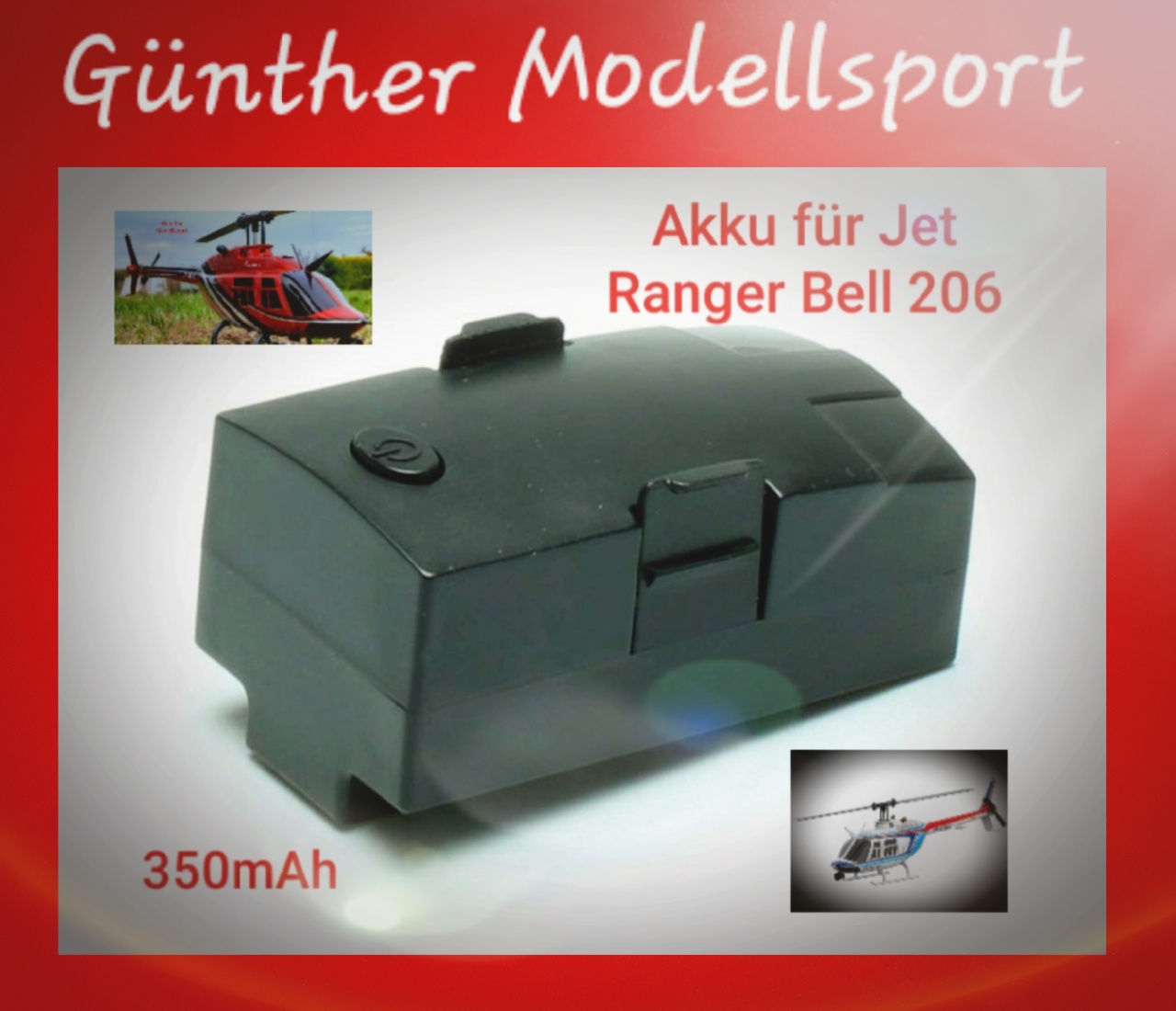 LiPo Akku FliteZone 350 - 7,4V (Bell 206)