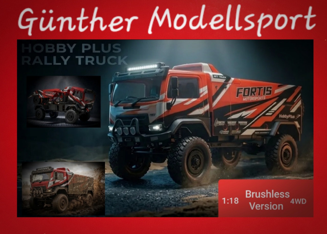 1:18 Brushless Rally Truck DKR-4 Fortis RTR - rot