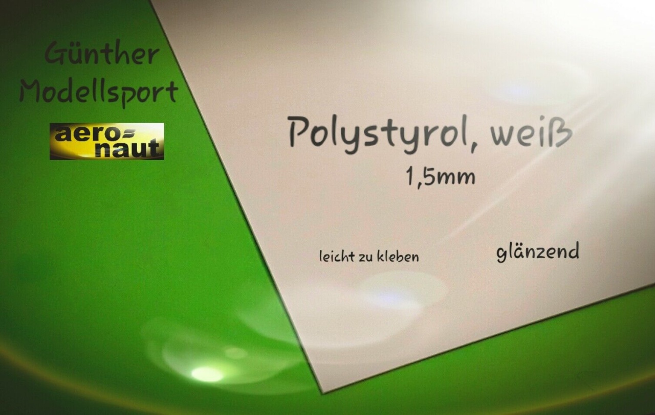 aeronaut Polystyrol 500x400x1.5mm, 7861/15, 29,-euro/1m²