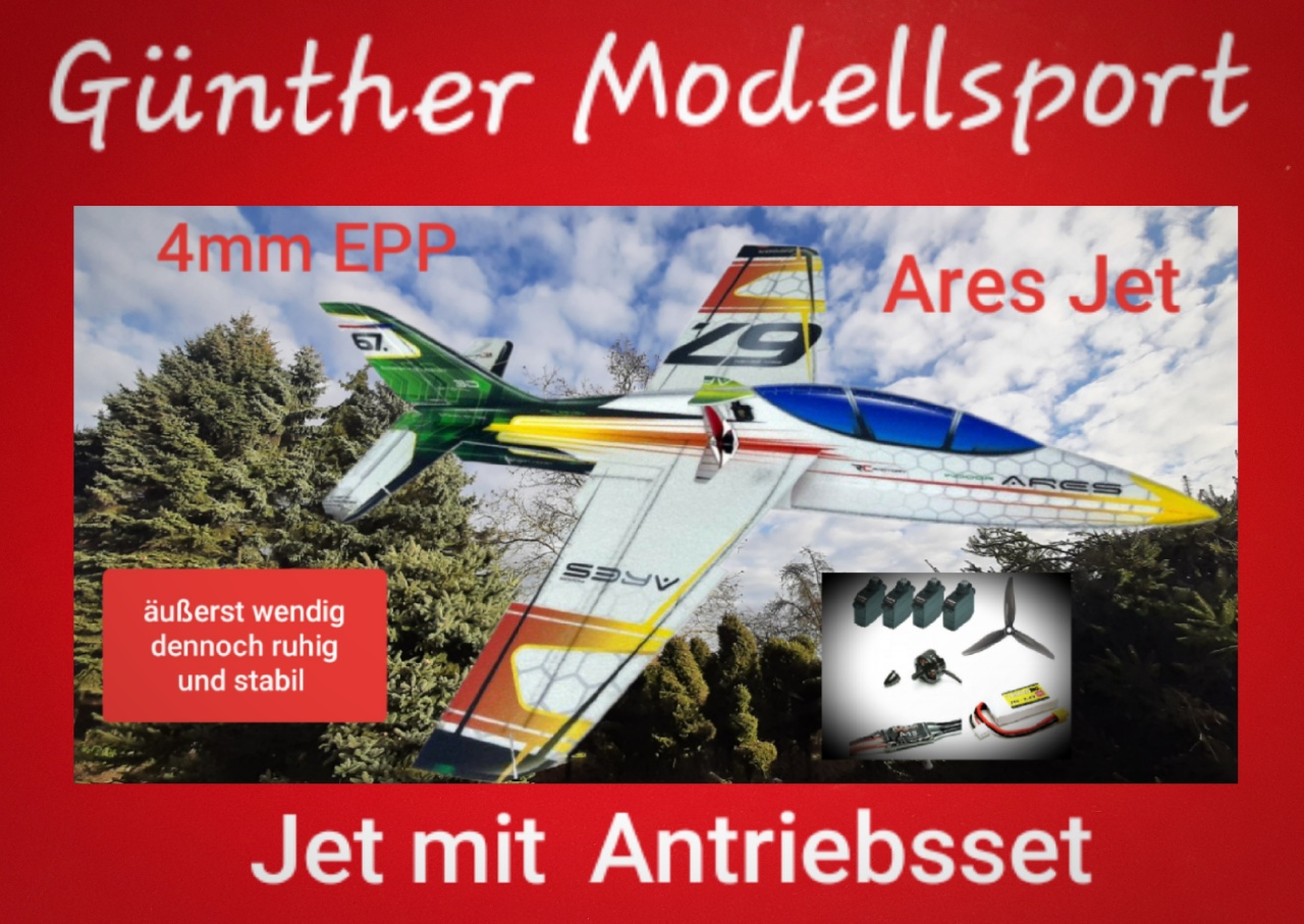 RC Factory Ares Jet Indoor (gr&uuml;n) mit Antrieb, 870mm, 18412