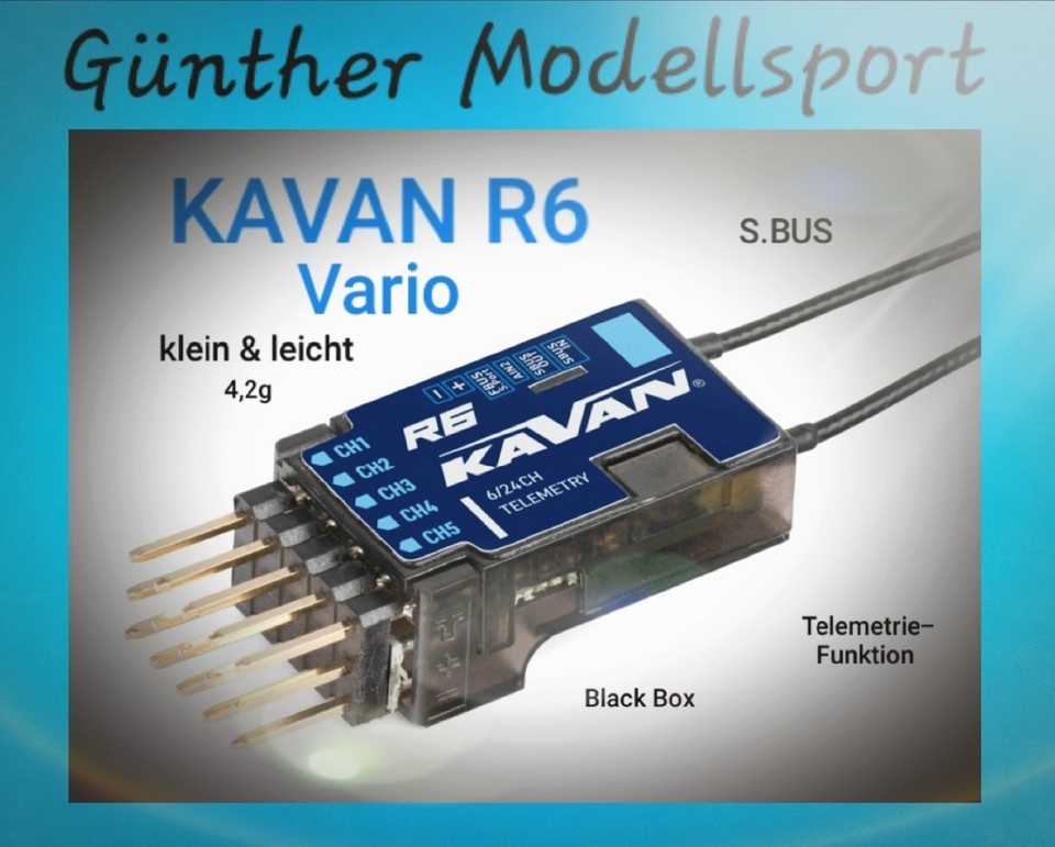 KAVAN R6 Vario Empf&auml;nger KAV18.10006V, 6-Kanal 2,4GHz