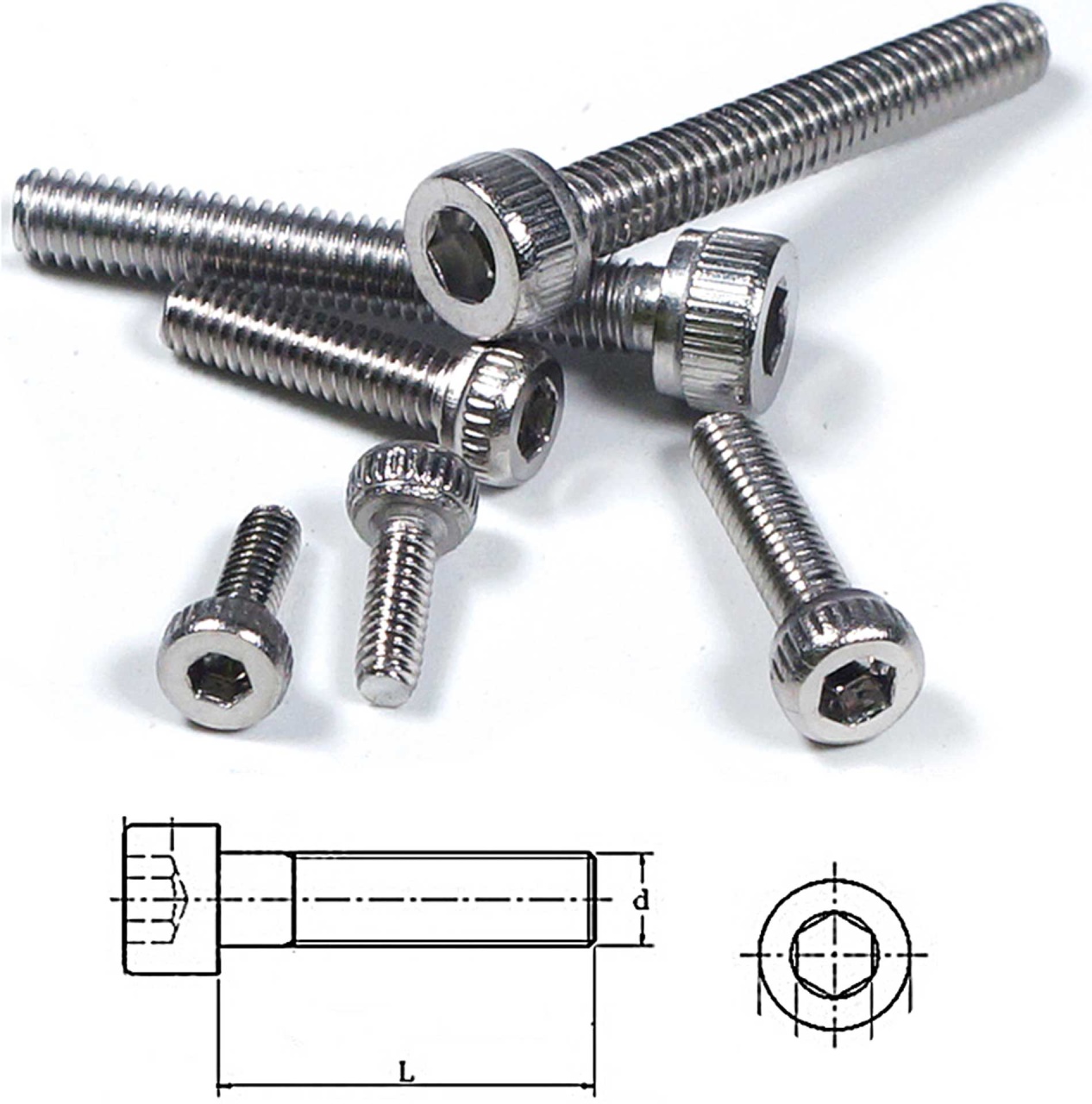 Zylinderkopfschrauben Innensechskant M2x6mm 30Stk. Edelstahl