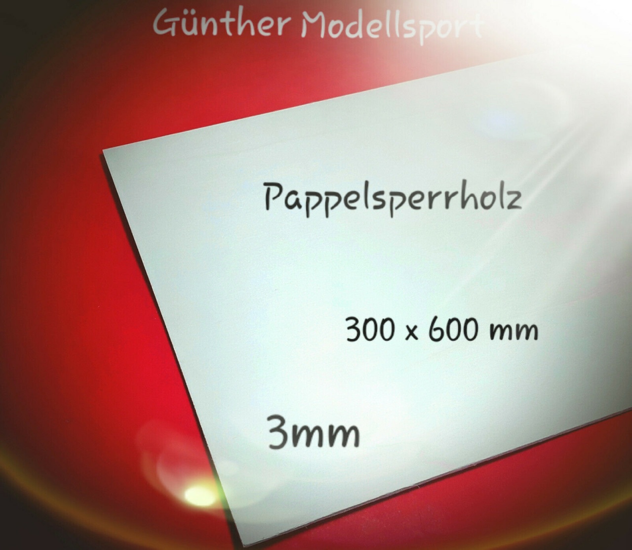 Aigner Pappelsperrholz 3mm, 300 x 600mm, 64040, 27,22euro/m²