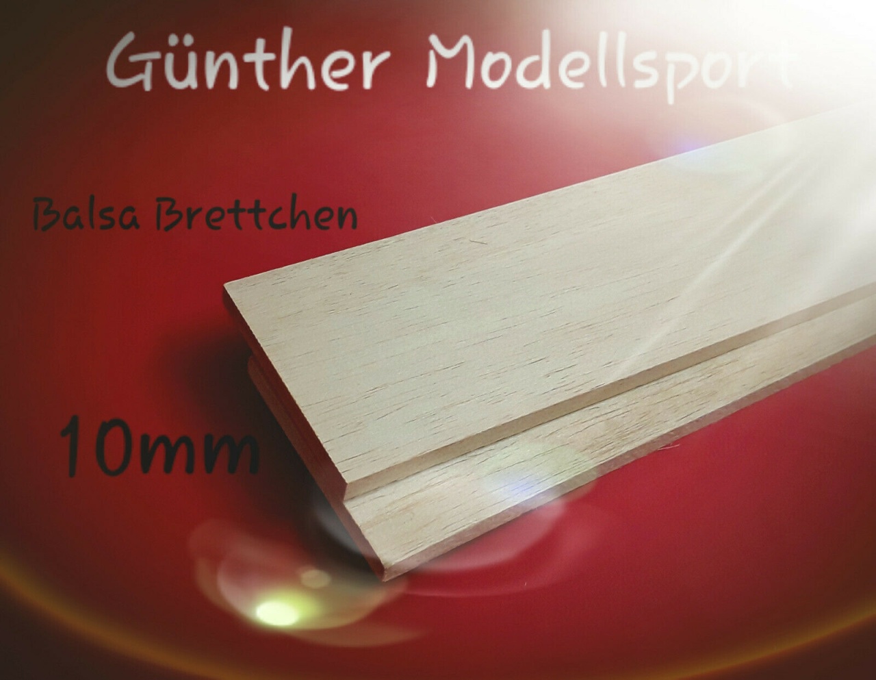 Balsa Brettchen 10,0 x 100 x 1000mm (VE= 2St.), C6448