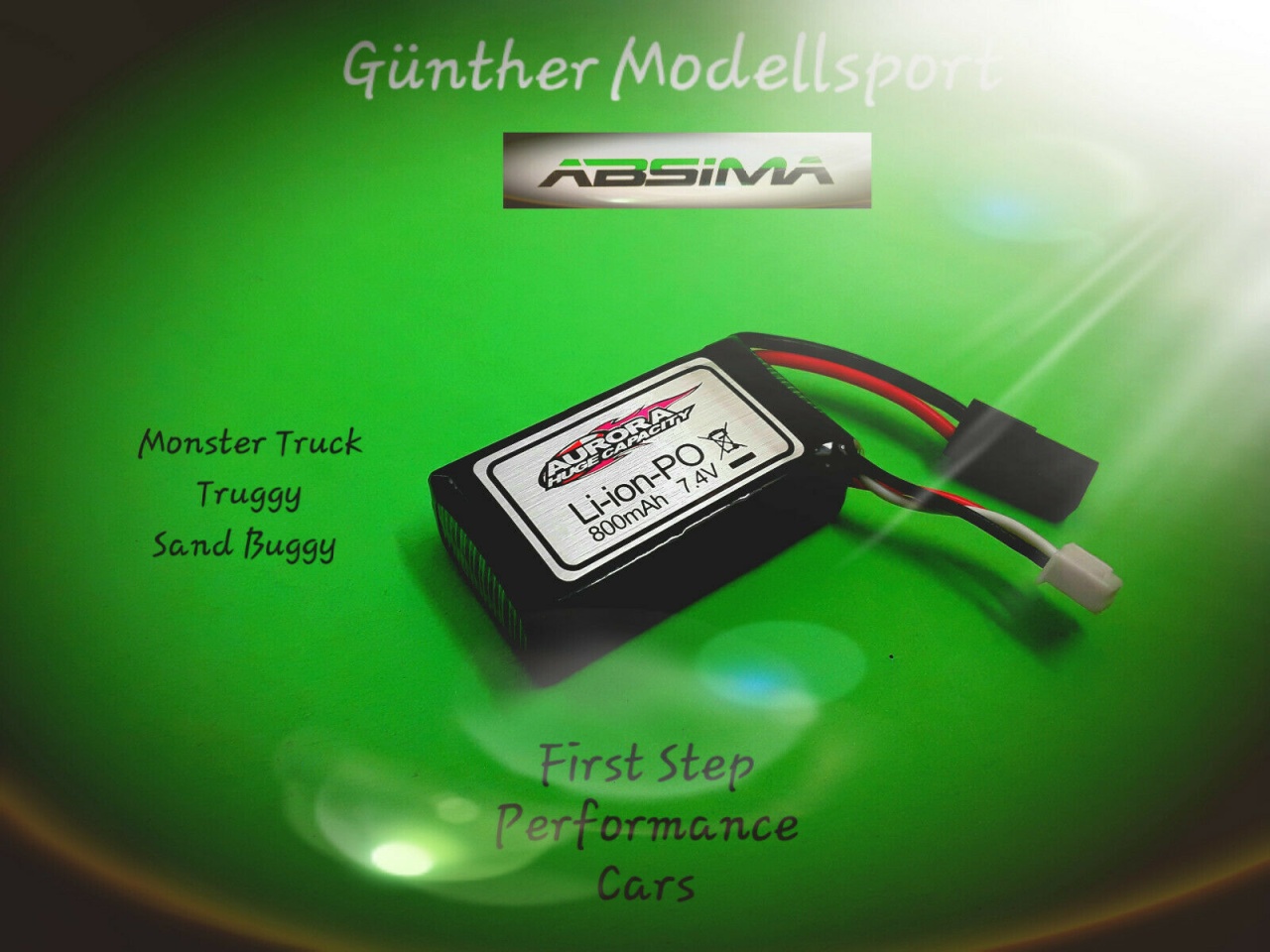 Absima 1:16 Spirit/X Truck/Racer/ 7.4V 800mAh Battery Li-ion